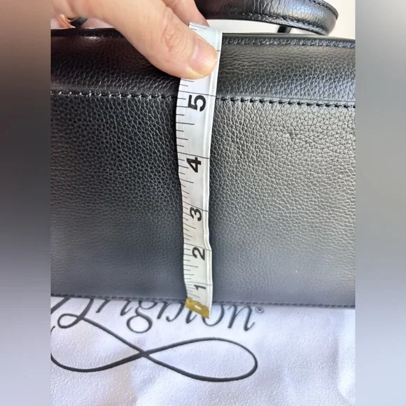 NWT Brighton Leopard Lex Tote Uptown Spots Black Leather Embroidered Flowers - Picture 10 of 15